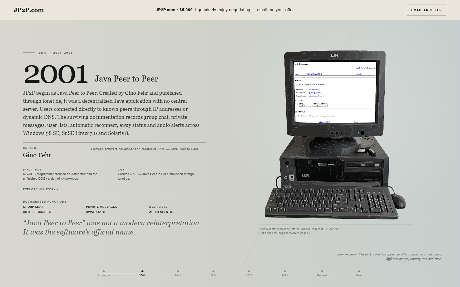 JP2P Domain Research — history